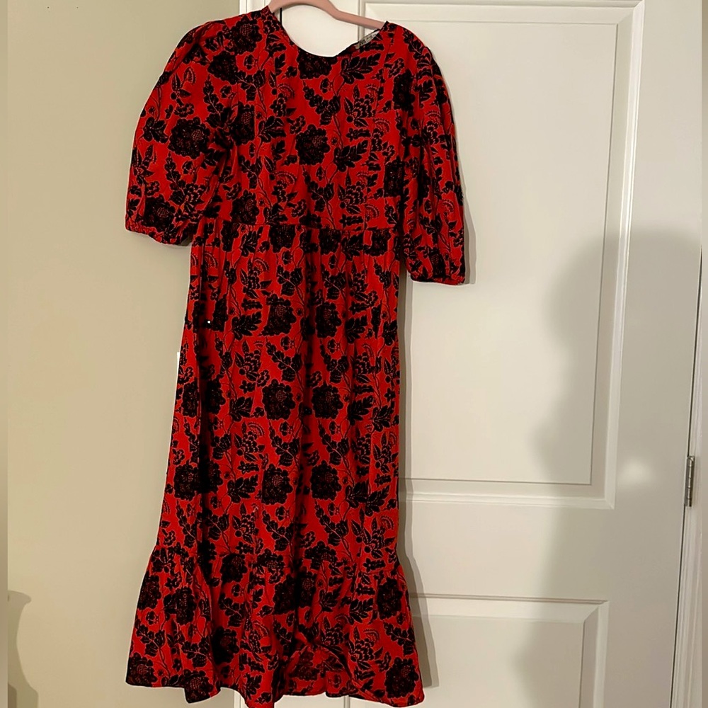 Floral Red Dress